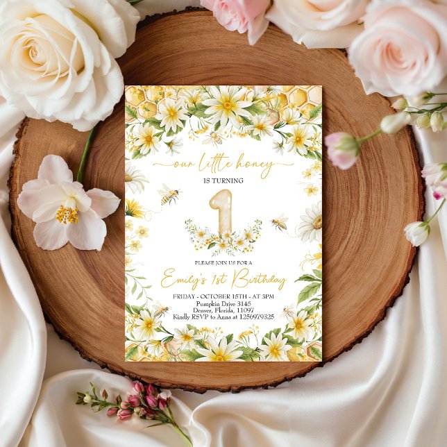Our Little Honey 1st Birthday Invite Inbjudningar (Skapare uppladdad)
