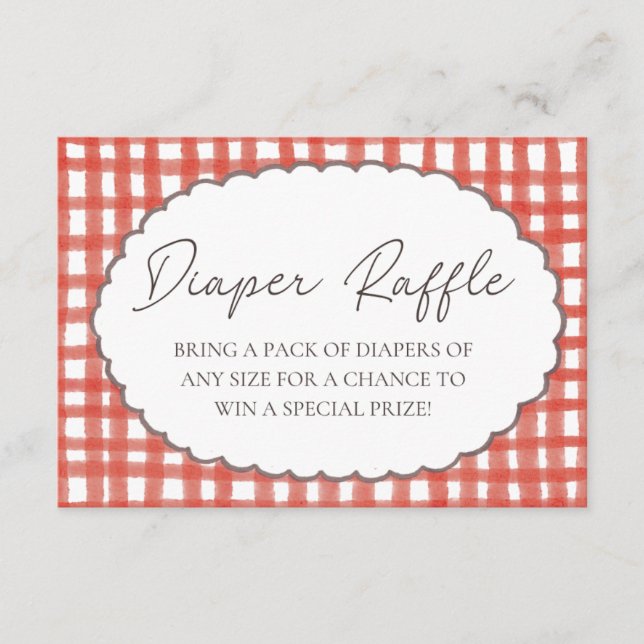 Our Little Love Bug Baby Shower Diaper Raffle Card Tilläggskort (Framsida)