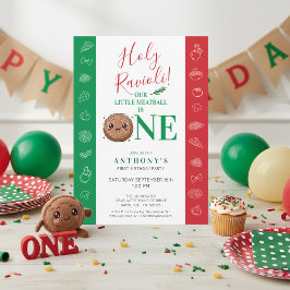 Our Little Meatball is One Birthday Party Inbjudningar