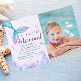 Our Little Mermaid Fun Birthday Party Pink Inbjudningar