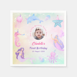 Our Little Mermaid Girl 1st Birthday Party Napkins Pappersservett