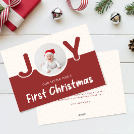 Our Little One's First Christmas Cute Baby Photo Julkort