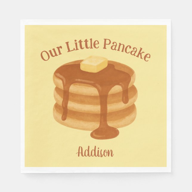 Our Little Pancake Breakfast Brunch Theme Custom Pappersservett (Framsidan)