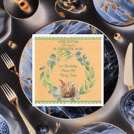 Our Little Pumpkin 1st Birthday Fall Wreath Orange Pappersservett