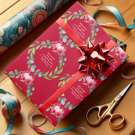 Our Little Pumpkin 1st Birthday Green Wreath Pink Presentpapper