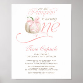 Our Little Pumpkin Time Capsule Sign Poster