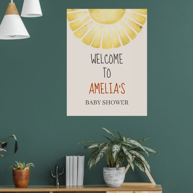 Our Little Ray of Sunshine Baby Shower  Poster (Vardagsrum 1)