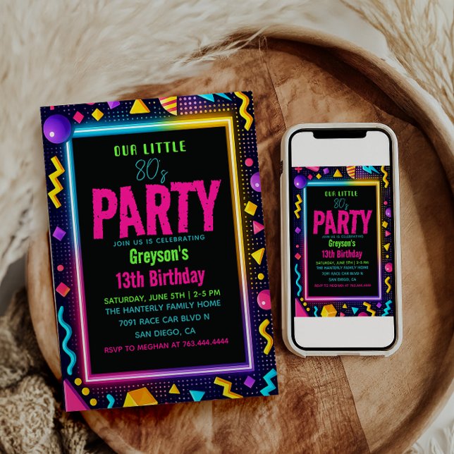our little Retro Neon 80's Birthday Party Inbjudningar (our little Retro Neon 80's Birthday Party Invitation
#RetroBirthday #80sBirthdayParty #NeonParty )