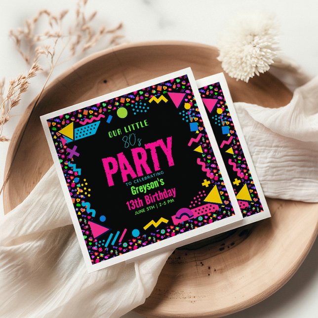 our little Retro Neon 80's Birthday Party Pappersservett (our little Retro Neon 80's Birthday Party Napkins
#RetroBirthdayParty #80sBirthday #NeonPartyDecor )