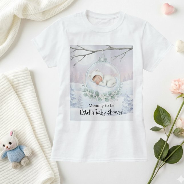 Our Little Snowbaby is on the way Mom Gift T Shirt (Skapare uppladdad)
