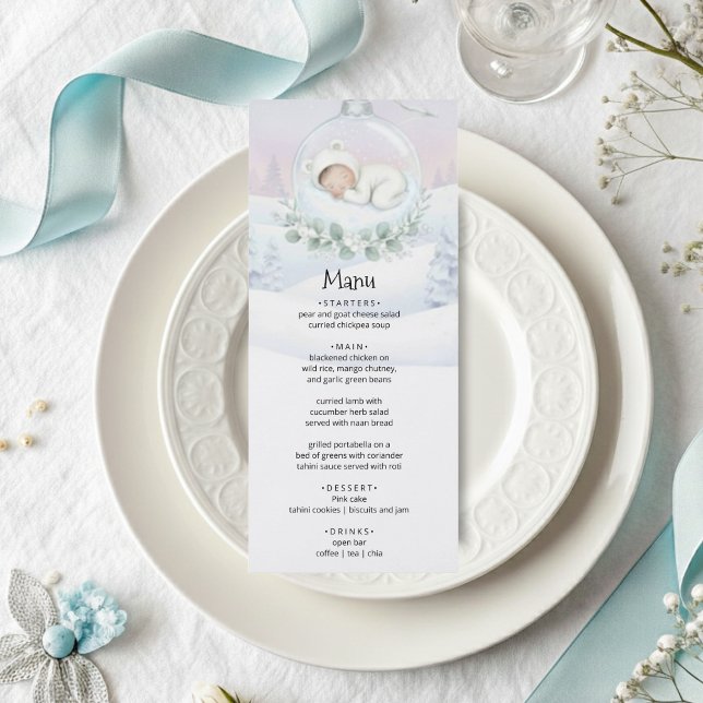 Our Little Snowbaby is on the way Party Menu Meny (Skapare uppladdad)