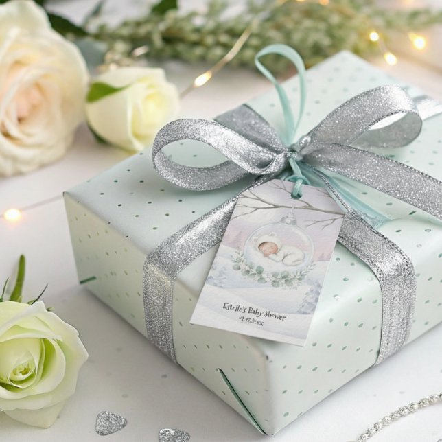 Our Little Snowbaby is on the way Winter Present Presentetikett (Skapare uppladdad)