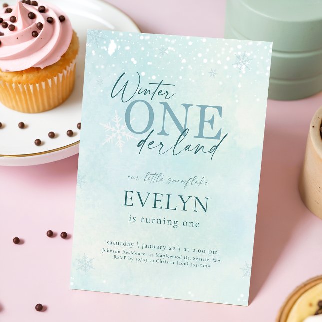 Our Little Snowflake Winter Onederland Birthday Inbjudningar (Skapare uppladdad)