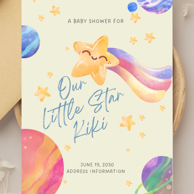 “Our Little Star” Baby Shower Invitation Inbjudningar (Skapare uppladdad)