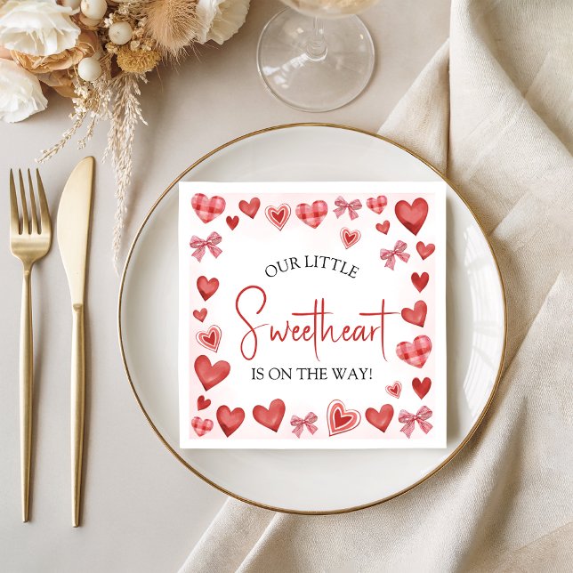 Our Little Sweetheart Baby Shower Napkin Pappersservett (Skapare uppladdad)