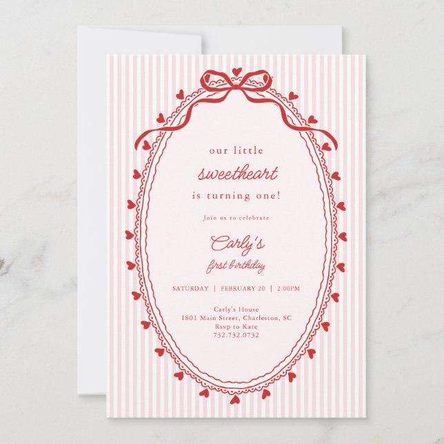 Our Little Sweetheart Birthday Inbjudningar (Framsida)