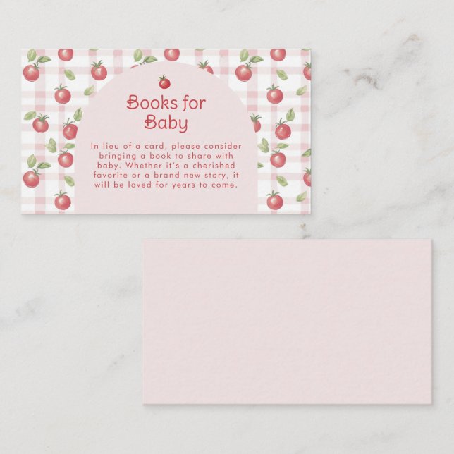 Our Little Tomato Baby Shower Enclosure Card  Tilläggskort (Fram/baksida)