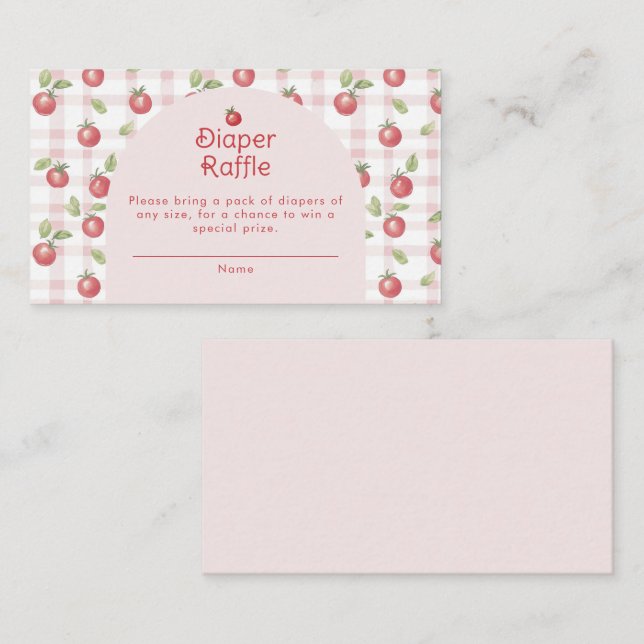 Our Little Tomato Baby Shower Enclosure Card  Tilläggskort (Fram/baksida)