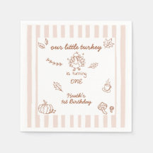 Our Little Turkey First Birthday Napkin