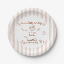 Our Little Turkey First Birthday Party Plate