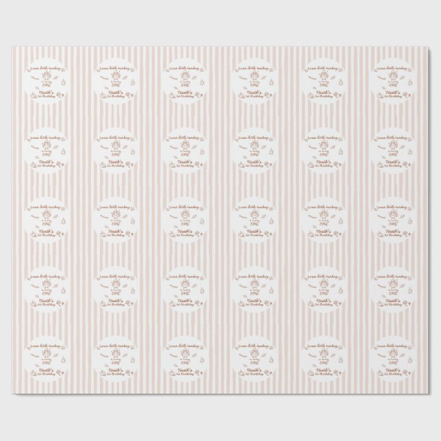 Our Little Turkey First Birthday Wrapping Paper Presentpapper (Platt)