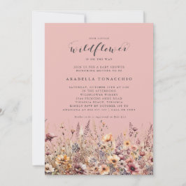 Our Little Wildflower Fall Floral Baby Shower Inbjudningar