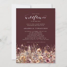 Our Little Wildflower Fall Floral Baby Shower Inbjudningar