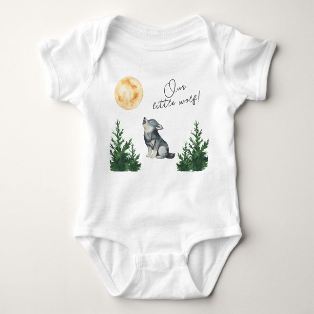 Our Little Wolf Baby Shower  T Shirt (Framsida)
