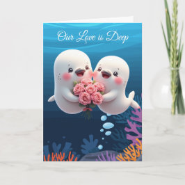 "Our Love is Deep" cute Valentine Card Helgkort