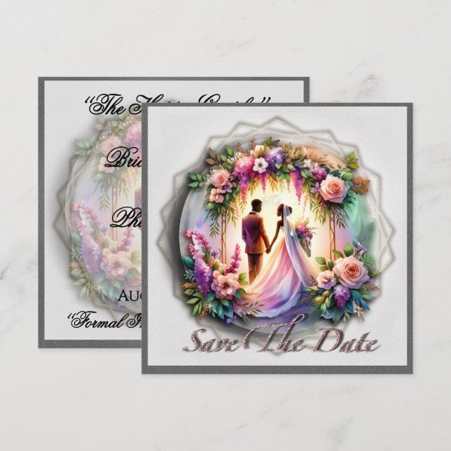 Our Love Reaches The Moon  Save The Date Spara Datumet (Fram/baksida)