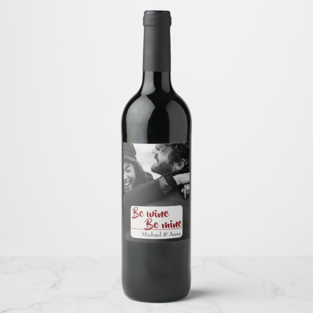 Our Love Story — Custom Photo Wine Label Vinflaska Etikett (Framsida)