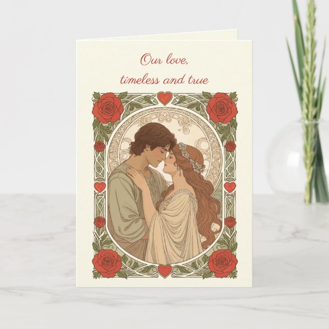 Our Love Timeless And True Romantic Illustration Kort (Framsida)