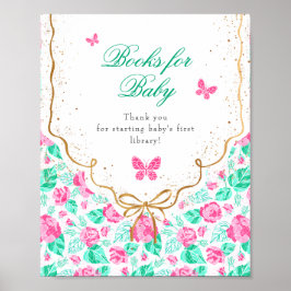 Our Lovely One Baby Shower Books for Baby Sign Poster