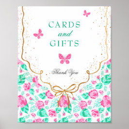Our Lovely One Baby Shower Cards & Gifts Sign Poster
