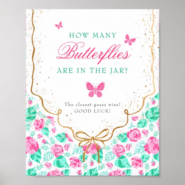 Our Lovely One Baby Shower Game Sign Poster (Framsidan)