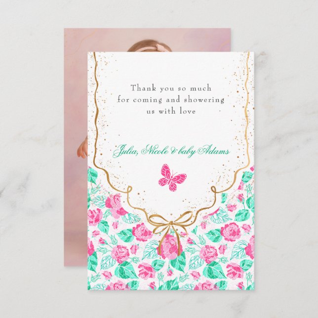 Our Lovely One Baby Shower Tack Kort (Fram/baksida)