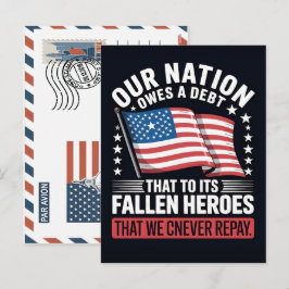 Our nation owes a debt to its fallen heroes helg vykort