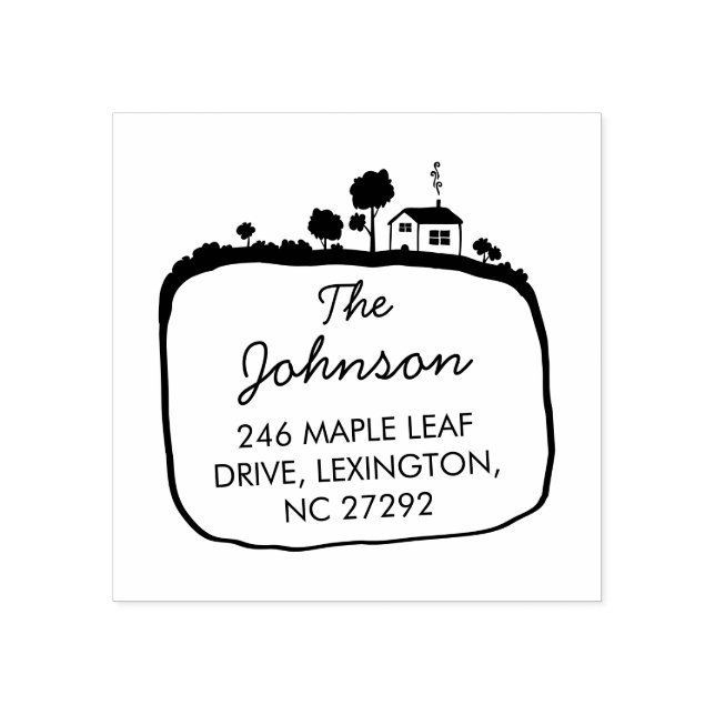 Our New House Address Announcement Garden Stämpel (Tryck)