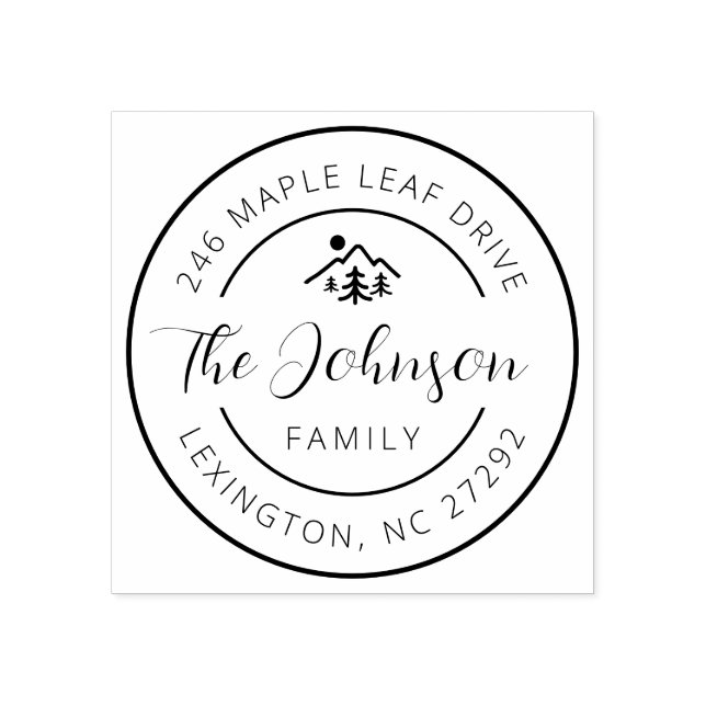 Our New House Address Announcement Round  Stämpel (Tryck)