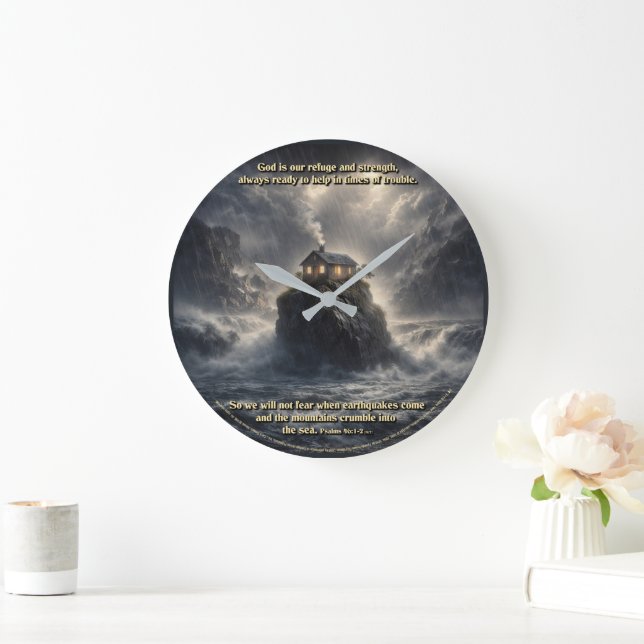 Our refuge & strength stor klocka (Hem)