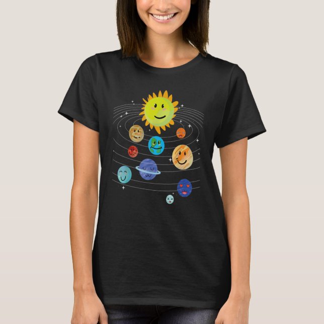 Our Solar System planet Science Education Space bo T Shirt (Framsida)
