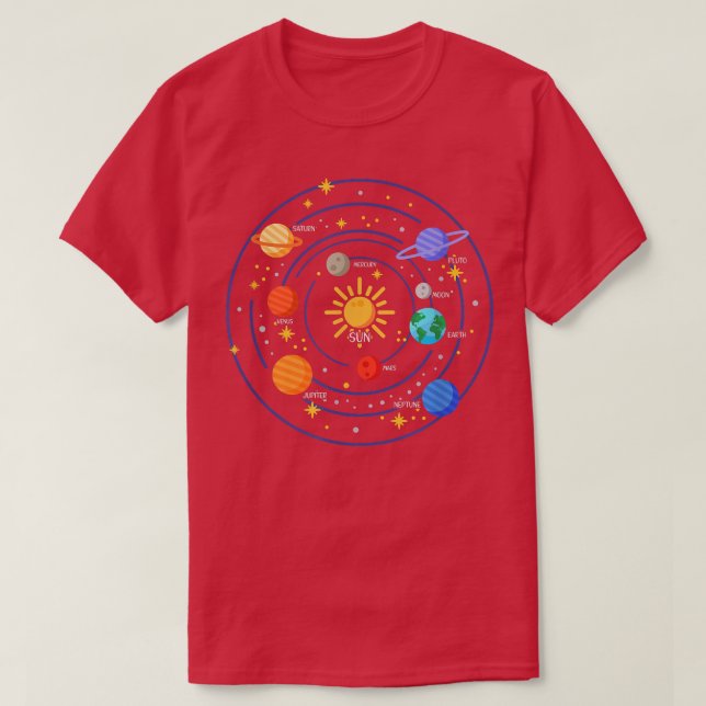 Our Solar System Science Education - Galaxy Space  T Shirt (Design framsida)