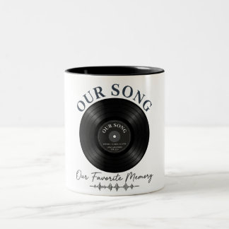 Our Song Vinyl Record Soundwave Romantic Coffee Mu Två-Tonad Mugg