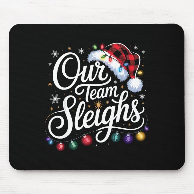 Our Team Sleighs Christmas Lights Red Santa Hat Xm Musmatta (Framsidan)