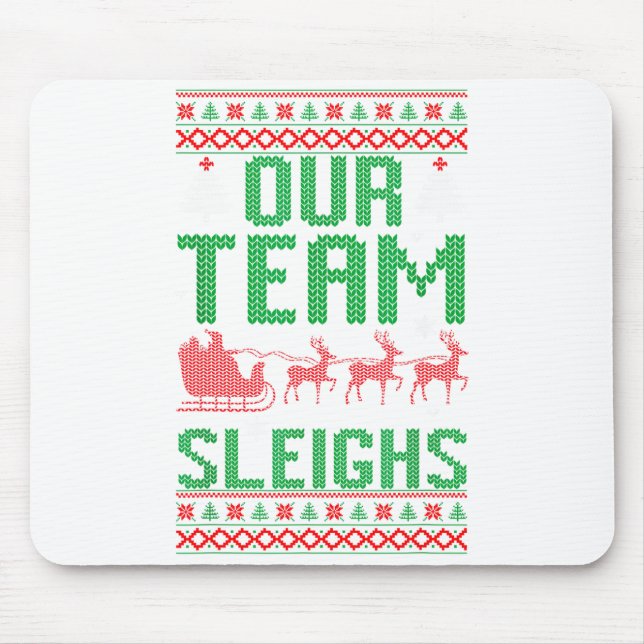 Our Team Sleighs Christmas Reindeers Santa's  Musmatta (Framsidan)