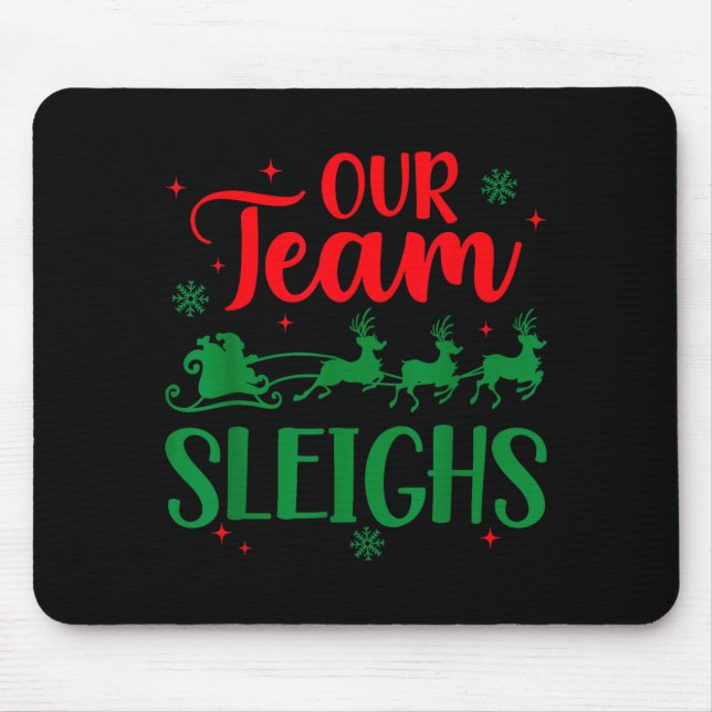 Our Team Sleighs Christmas Santa Reindeers Office  Musmatta (Framsidan)
