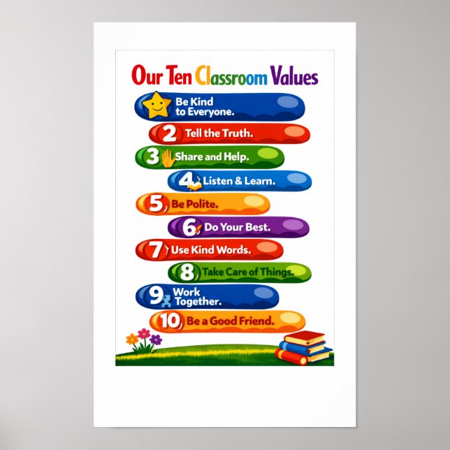 Our Ten Classroom Values – 11x17 Landscape Poster (Framsidan)