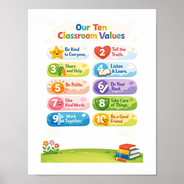 Our Ten Classroom Values Poster   (Framsidan)