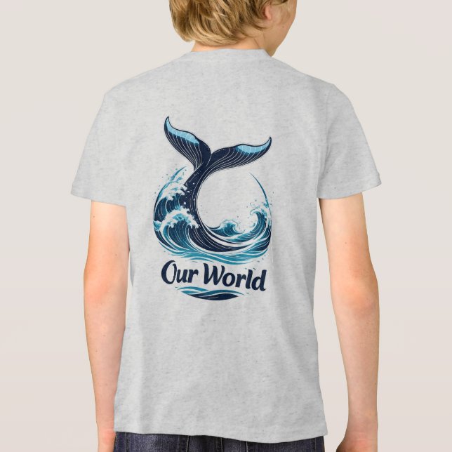 Our World Whale Tail Ocean Conservation T Shirt (Baksida)
