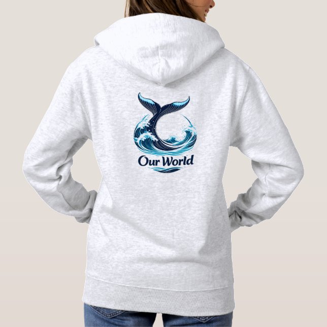 Our World Whale Tail Ocean Conservation T Shirt (Baksida)